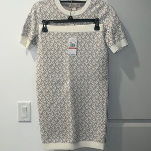 Micheal Kors bone sweater pencil skirt.